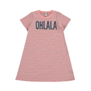 Vestido Listrado C/Laço Cabelo Infantil