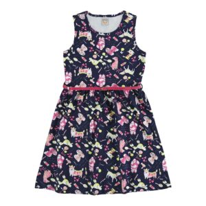 Vestido Estampado Com Cinto Infantil