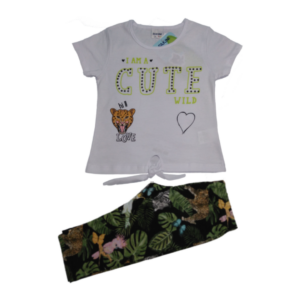 Conjunto Blusa C/Capri Estampado Cotton Infantil