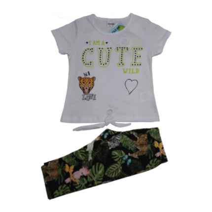Conjunto Blusa C/Capri Estampado Cotton Infantil