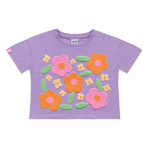 Blusa Com Manga Com Estampa de Flores