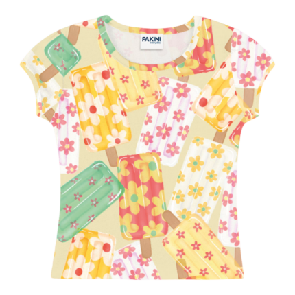 Blusa Cotton Com Manga Estampada Básica