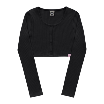 Blusa Cropped Ribana Manga Longa