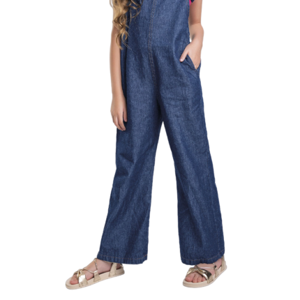 Macacão Jeans Longo Juvenil