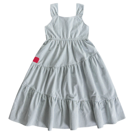 Vestido Listrado Tecido Algodão