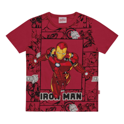 Camiseta Malha Licenciada Homen de Ferro