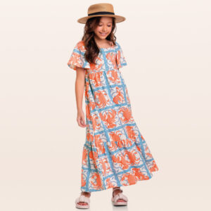 Vestido Longo Infanto juvenil Estampado