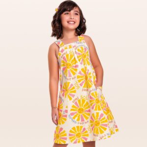 Vestido Infantil Estampado com Alça