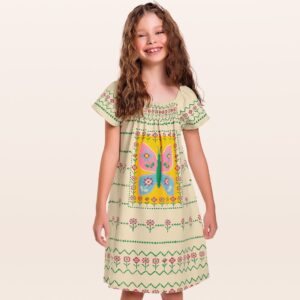 Vestido com Lastec Algodão Infantil