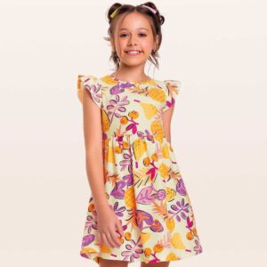 Vestido Estampado Abacaxi  08 a 12 anos