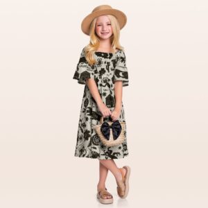 Vestido Midi Estampado com Manga