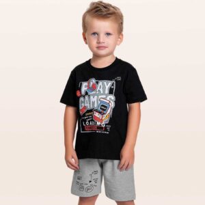 Conjunto Camiseta Com Manga e Bermuda Infantil
