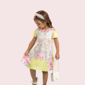 Vestido Cotton Estampa Gatinha