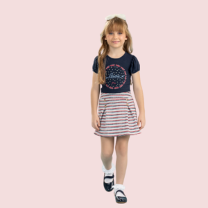 Conjunto com Short Saia Listrada