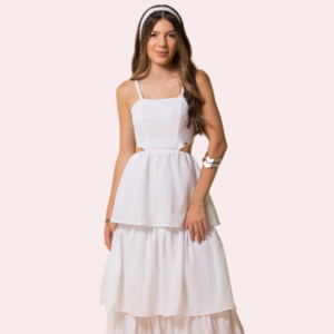 Vestido Longo Babados Juvenil
