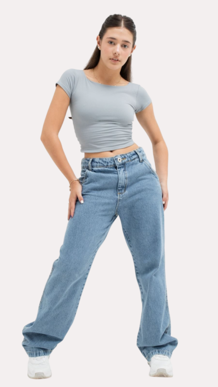 Calça Wide Leg Bolso Faca Juvenil