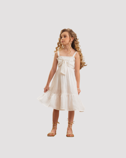 VESTIDO COM LAÇO OFF WHITE