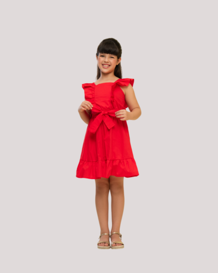 VESTIDO TECIDO COM ALÇAS BABADO INFANTIL