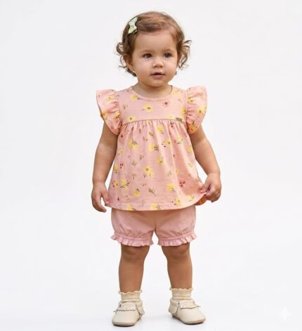 Conjunto Bebe short com bata