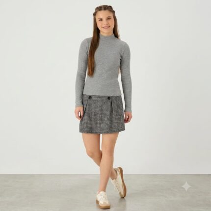 CONJUNTO BLUSA MANGA LONGA COM SHORT SAIA